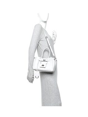 Balenciaga Bel Air smooth leather mini tote bag crossbody in white
